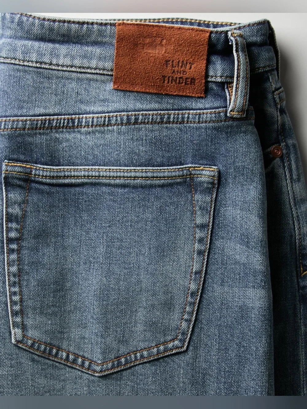 Flint and Tinder Stretch Selvedge Denim Jeans - Light Wash - 33 x 30